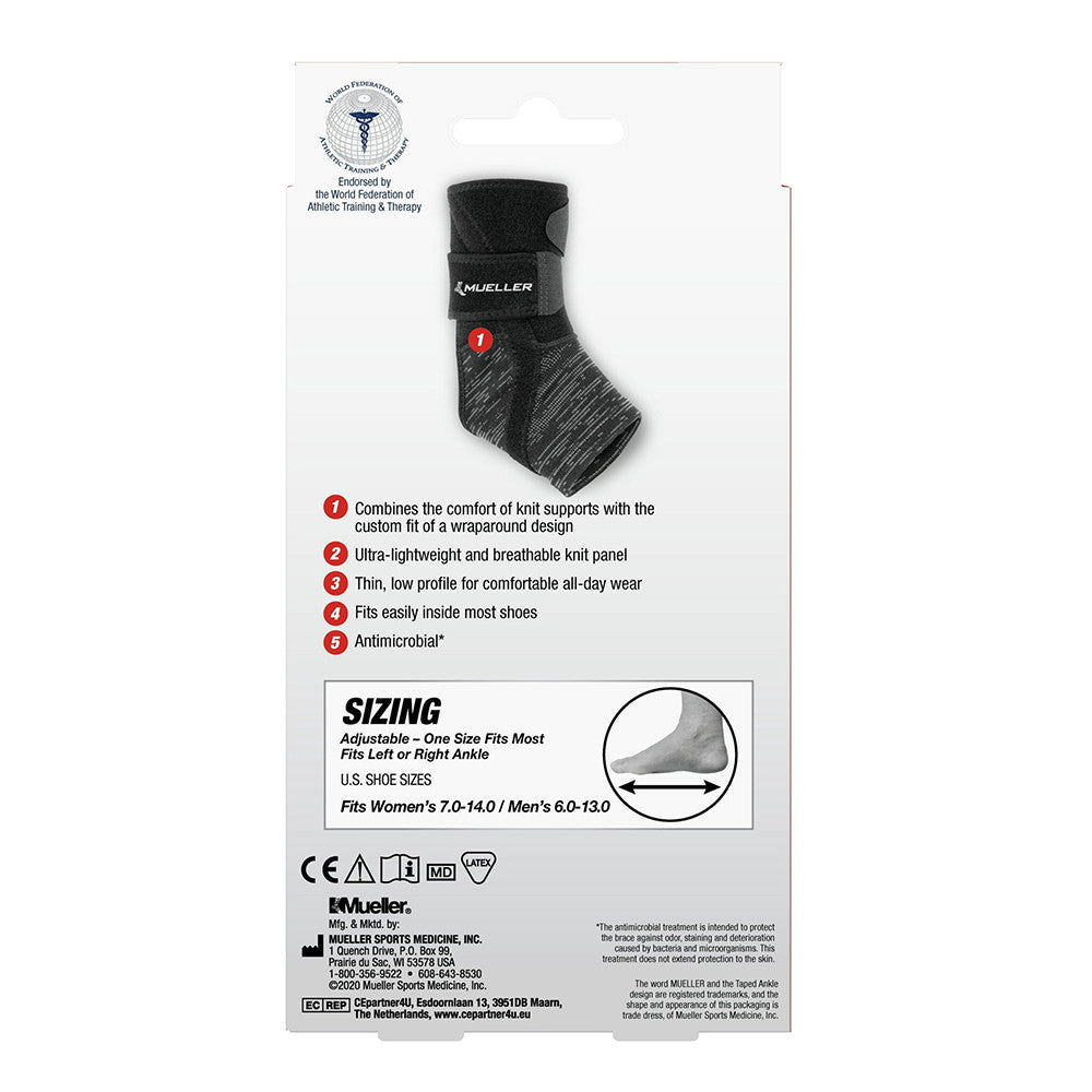 Mueller Sports Medicine Hybrid Ankle Support Wrap, 1 Ea