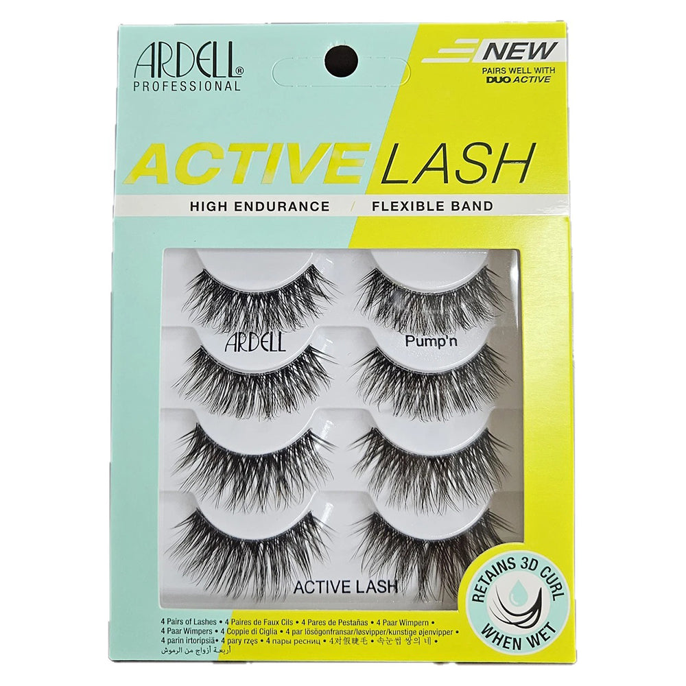 Ardell Active Eye Lashes Pumpn Retains 3D Curl 4Pairs