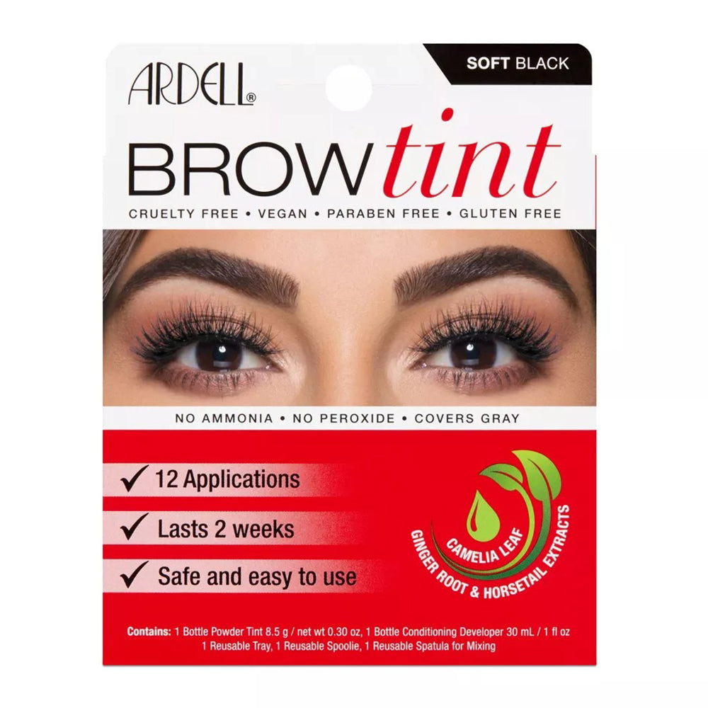 Ardell Brow Tint Soft Black Semi-Permanent Hair Dye 12 Applications Kit 1Ea