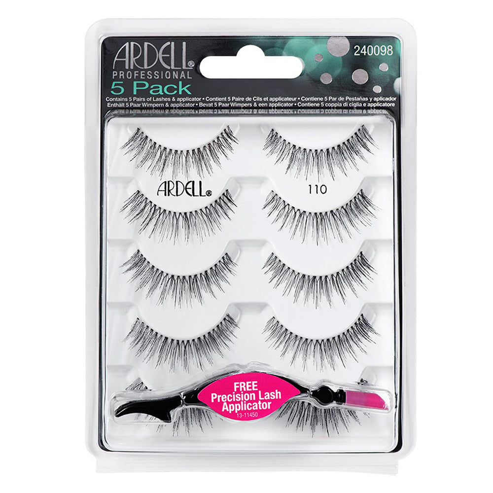 Ardell Natural False Lightweight Strip Eye Lashes Invisible and Everyday Wear Black #110 5Pairs