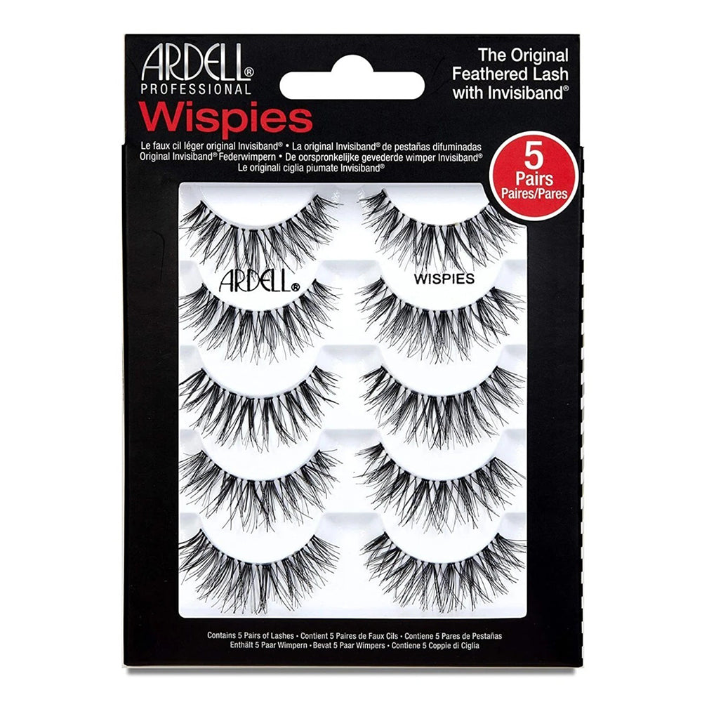 Ardell Wispies Black False Feathered and Flared Strip Eye Lashes 5Pairs