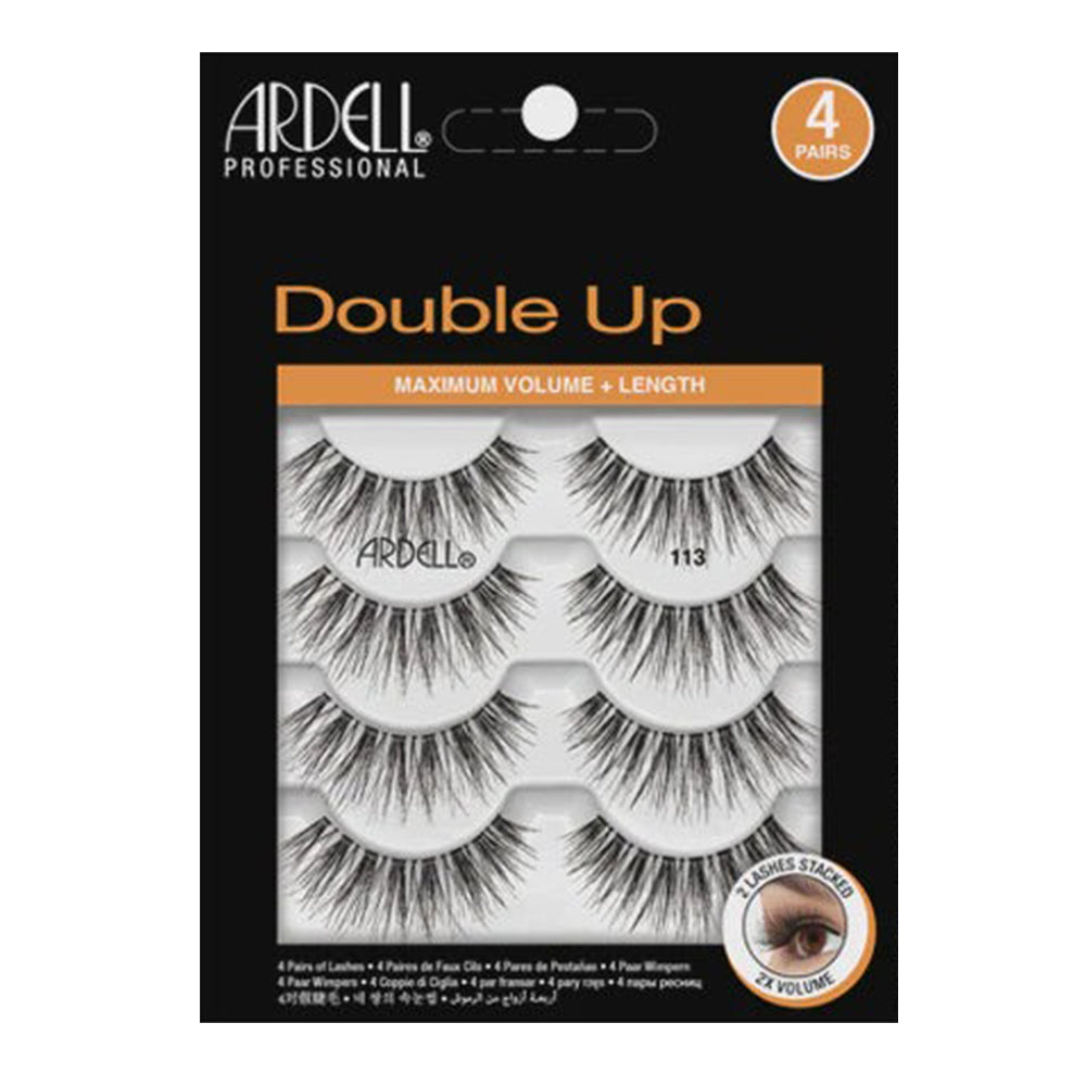 Ardell Double Up Eye Lashes Dramatic Volume Reusable Strip Eye Lashes #113 4Pairs