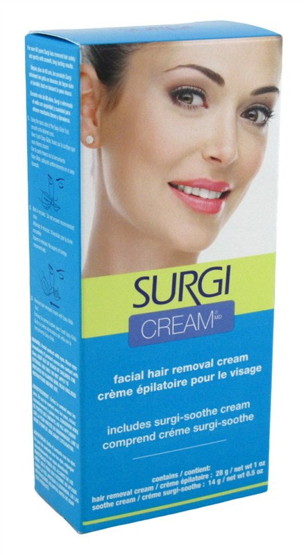 Surgi Cream Facial Hair Remover and Surgi Soothe Cream 1Oz