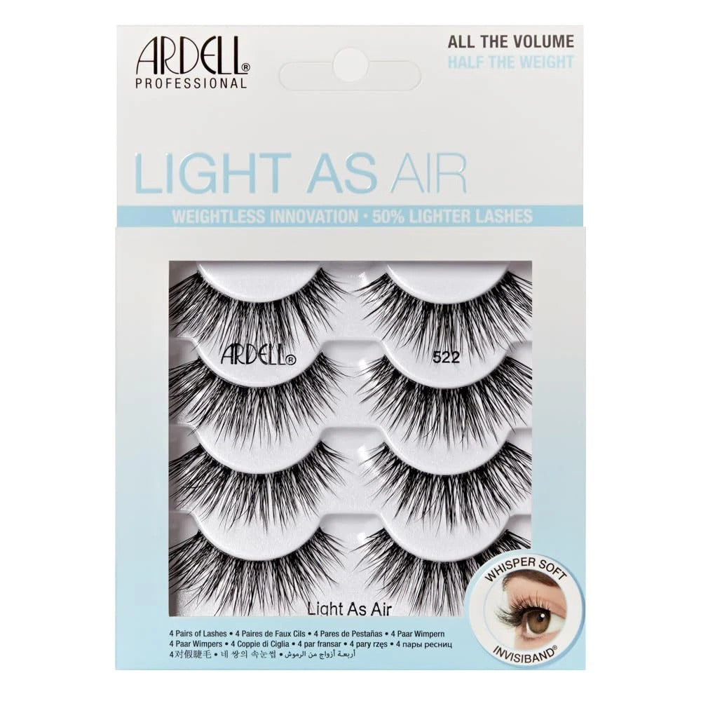 Ardell Light As Air Eye Lashes Ultra-Lightweight Soft Tapered Tips #522 4Pairs