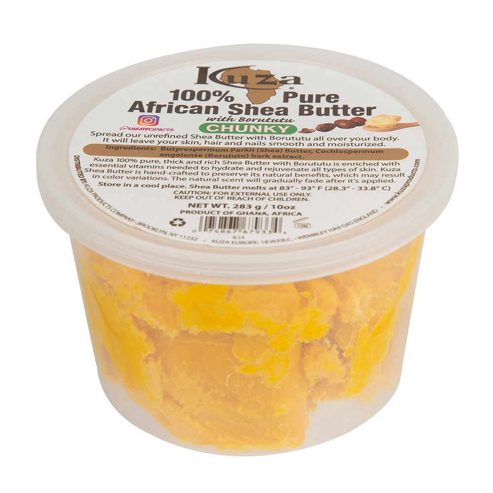 Kuza African Shea Butter Yellow Chunky for Hydrate Skin, 10 Oz