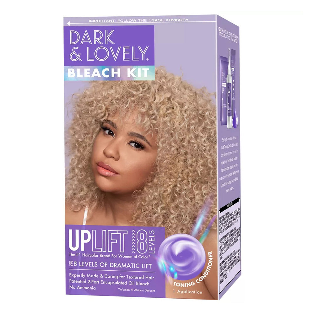 Dark and Lovely Uplift 8 Level Hair Bleach Kit Maintaining Curly Textured Hair Ammonia Free Hair Coloring Kit 1Ea