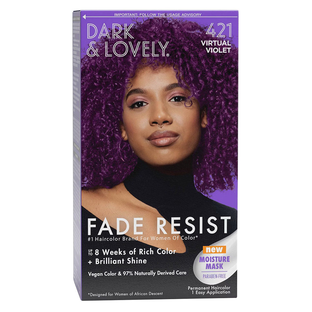 Dark and Lovely Fade Resist Rich Conditioning Hair Color 421 Virtual Violet 1Kit