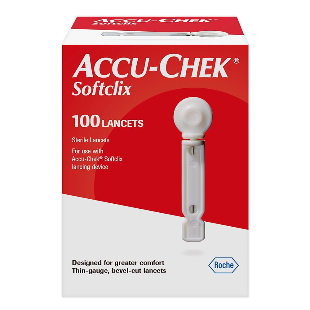 Accu-Chek Sterile Softclix Lancets for Diabetic Blood Glucose Testing 100Ea