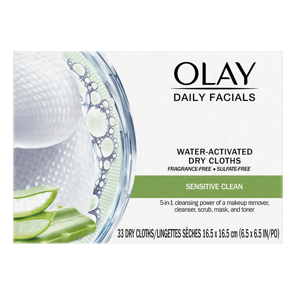Olay 4 In 1 Daily Facial Cloths, Sensitive And Fragrance Free - 33 Ea