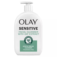 Olay Sensitive Facial Cleanser with Oat Extract Gentle Cream Cleanser, Sensitivity Skin, 16 Oz