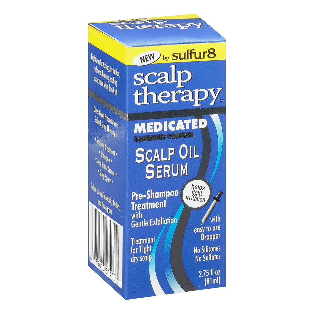 Sulfur8 Scalp Thereapy Medicated Dandruff Control Scalp Oil Hair Serum 2.75Oz (81ml)