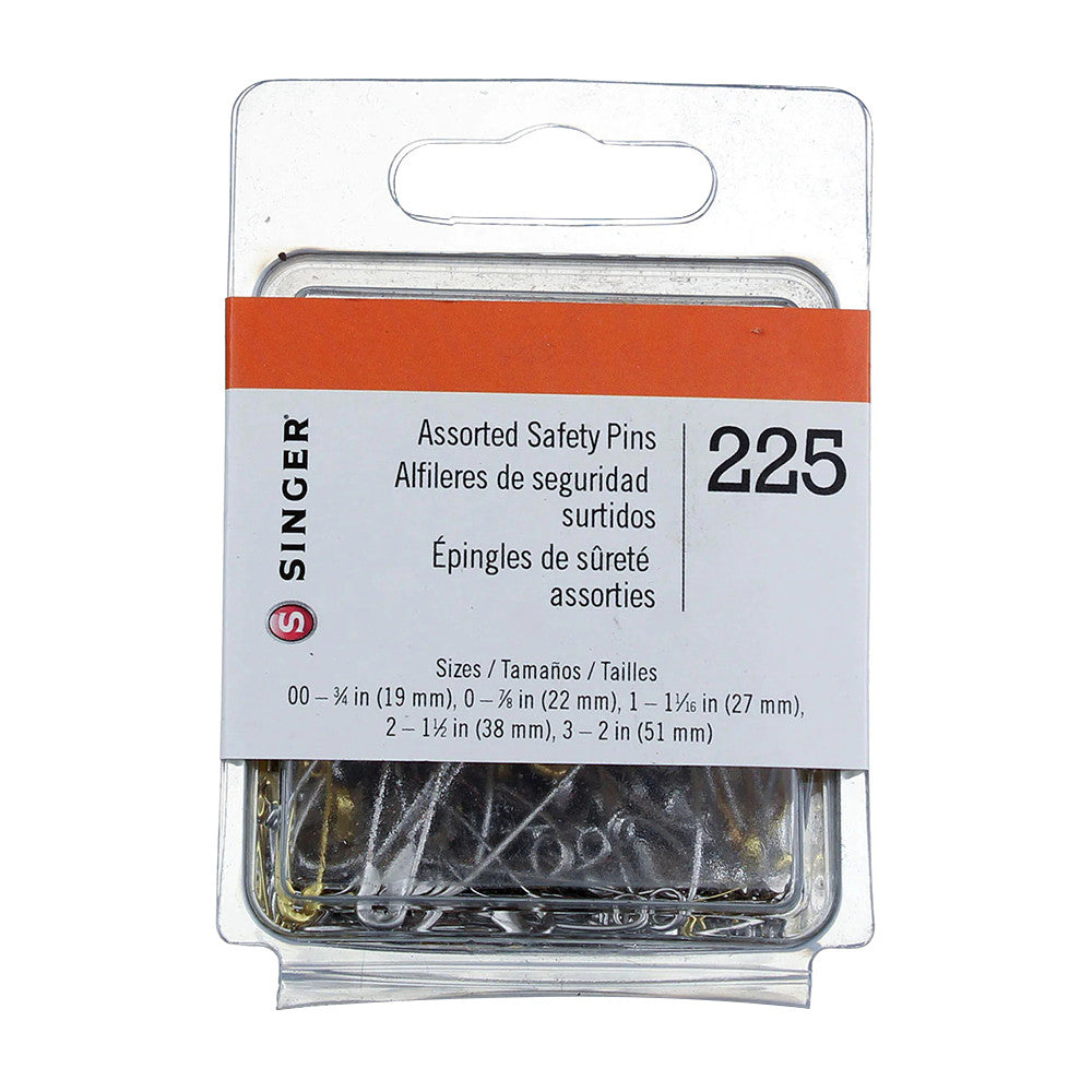 Singer Safety Pins Value Pack, Assorted Sizes, 225 Ea