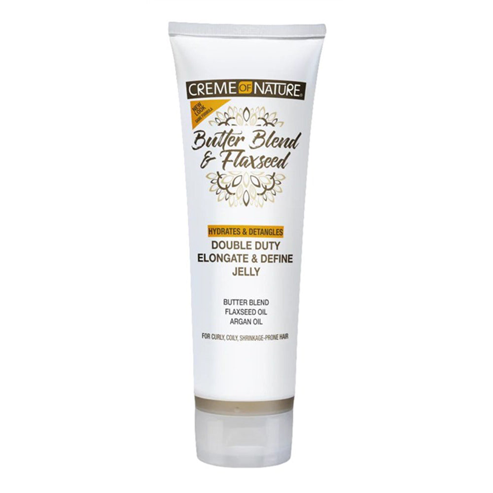 Creme Of Nature Butter Blend and Flaxseed Oil Define Jelly Hydrates and Dentangles Curly Hair 8.4Oz (248ml)