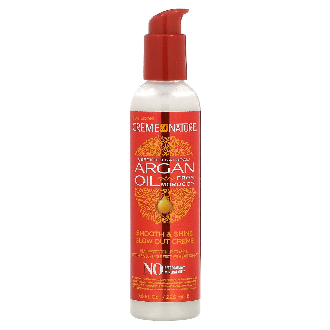 Creme Of Nature Argan Oil Heat Protector Smooth And Shine Blow Out Creme, 7.6 Oz