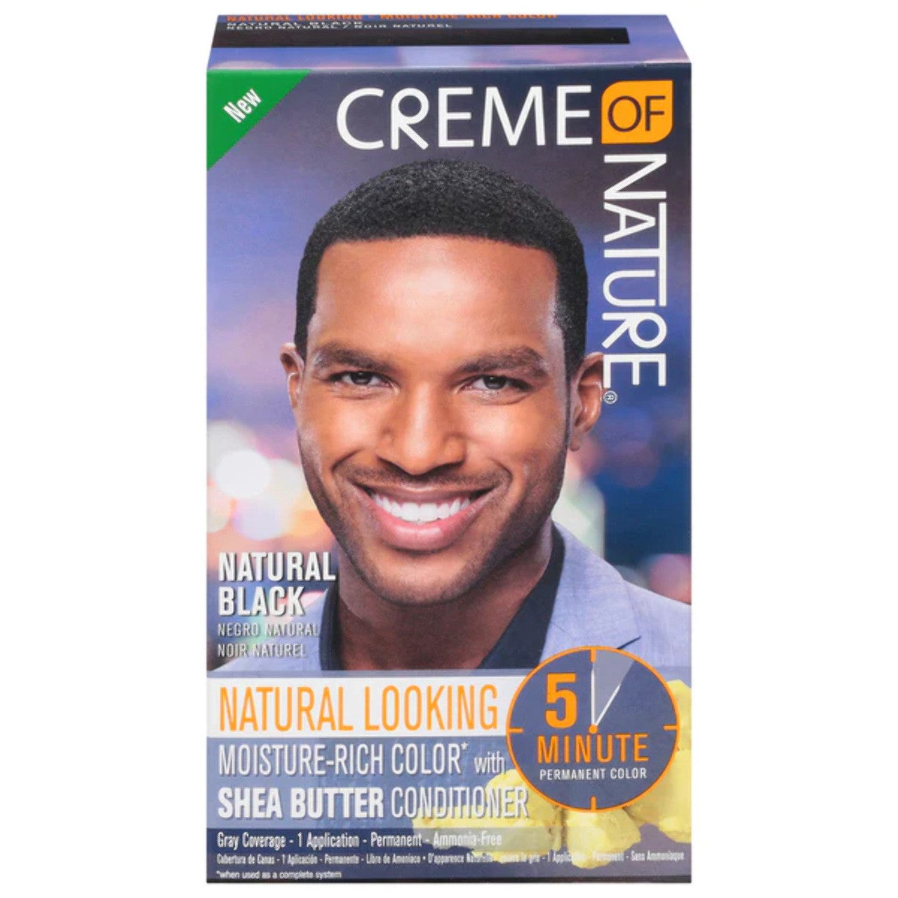 Cream Of Nature Mens Hair Color, Natural Black, 1 Ea
