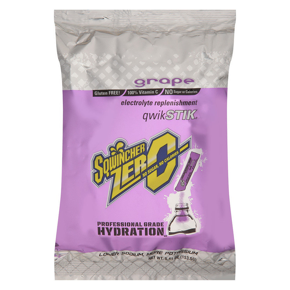 Sqwincher Zero Sugar Sticks, Grape Flavor, 50 Ea