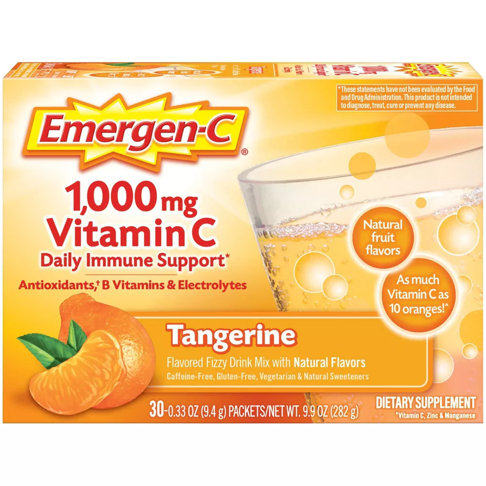 Emergen-C Super Energy Booster Tangerine,  30 Packets