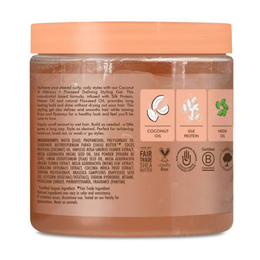 Shea Moisture Coconut and Hibiscus Flaxseed Defining Styling Gel, 15 Oz