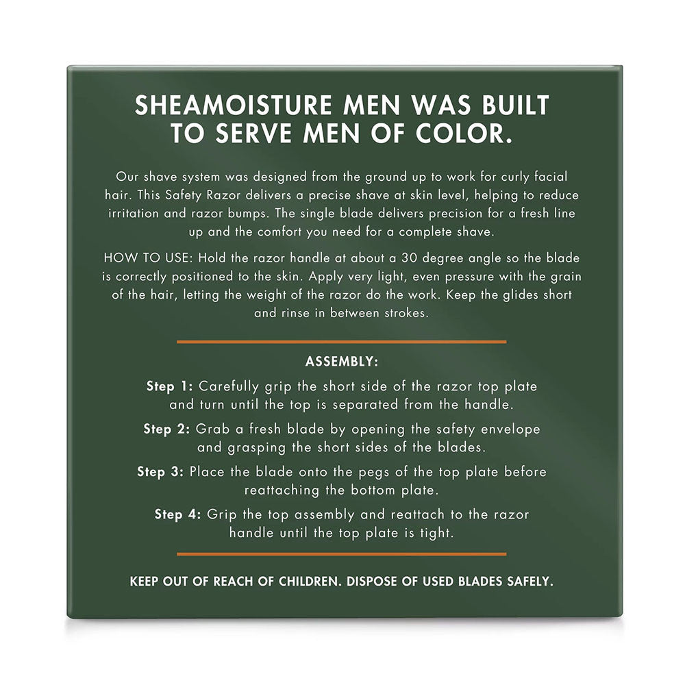 Shea Moisture Men Double Edge Safety Razor, 10 Ea