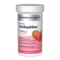 American Health Natural Strawberry Flavor Acidophilus Chewable Wafers, 60 Ea