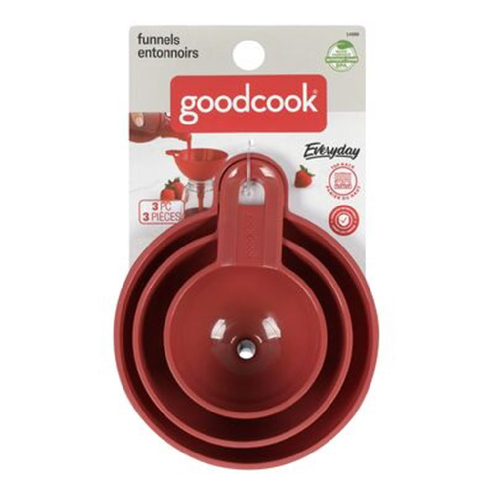 GoodCook Everyday Funnels Set of 3 Large Medium Small Funnels 1Ea