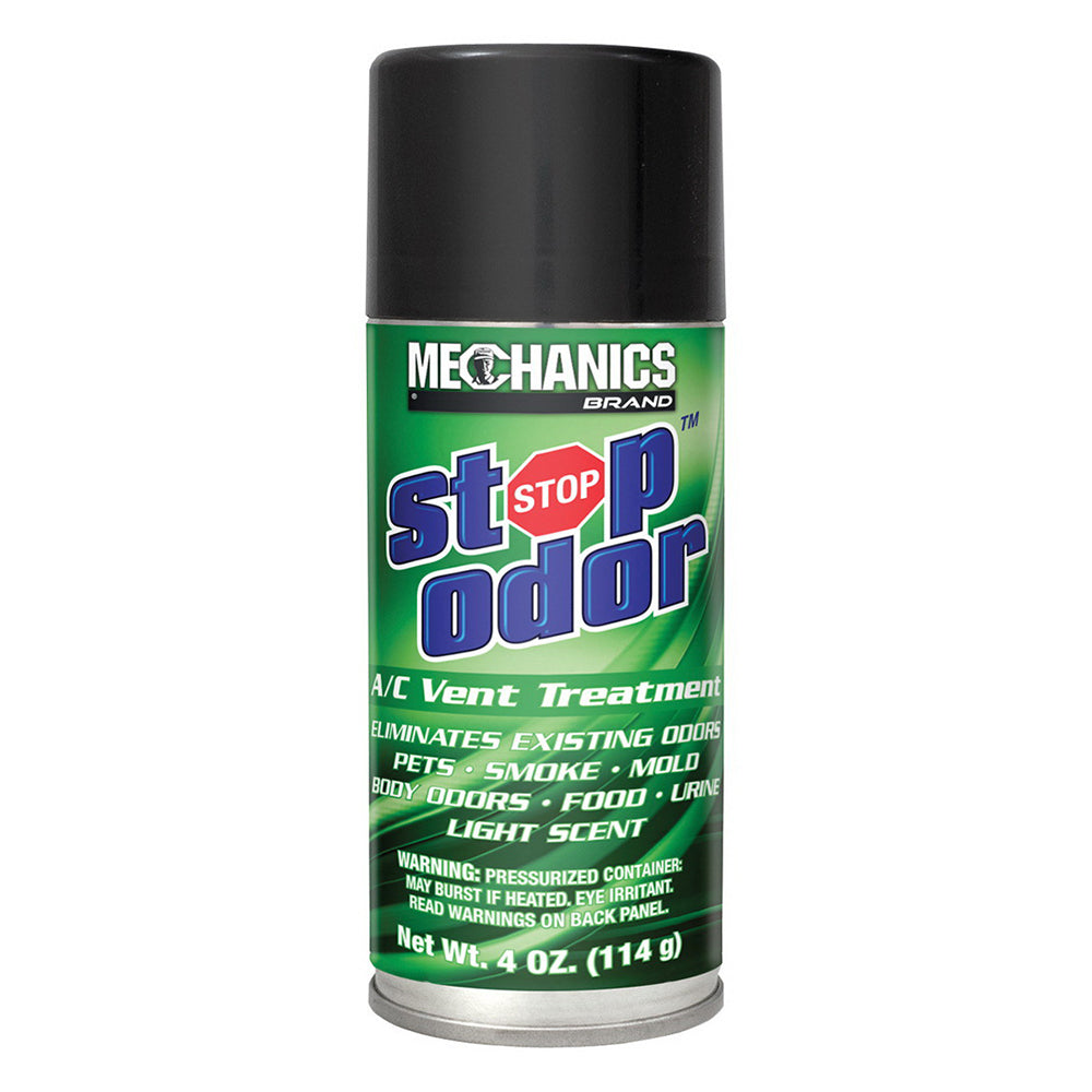 Mechanics Brand Stop Odor AC Vent Treatment Spray Eliminates Existing Odors Light Scent 4Oz (114g)