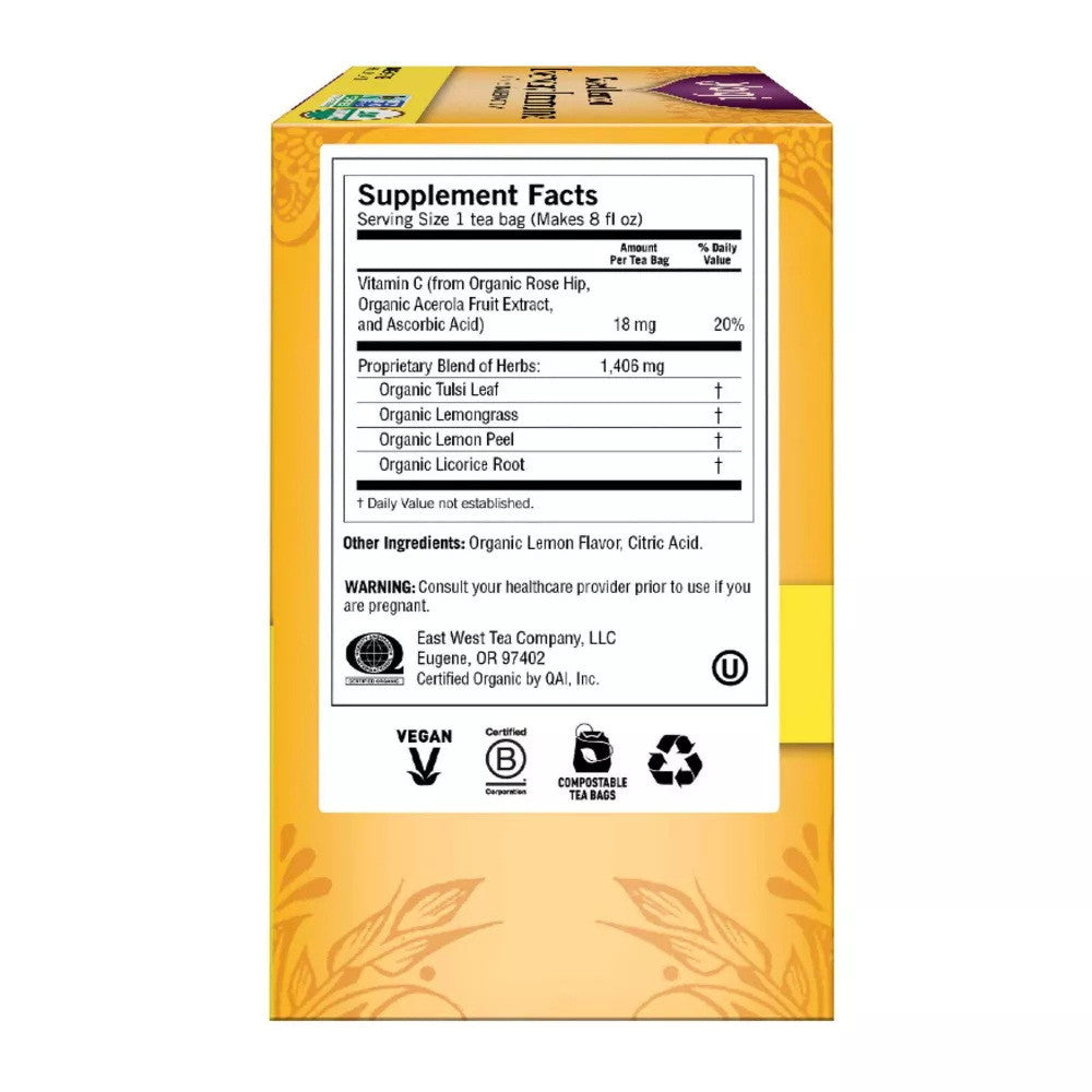 Yogi Sweet Lemon Everyday Immune Function Tea Bags, Caffeine Free, 16 Ea