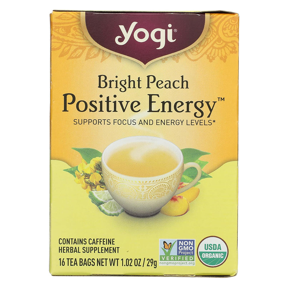 Yogi Peach Bergamot Bright Day Tea Supports Positive Mood, 16 Ea