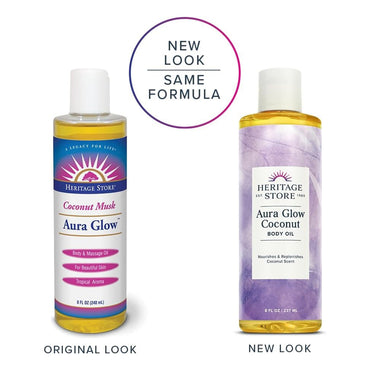 Heritage Products Aura Glow Massage Oil, Coconut Body Oil 8Oz