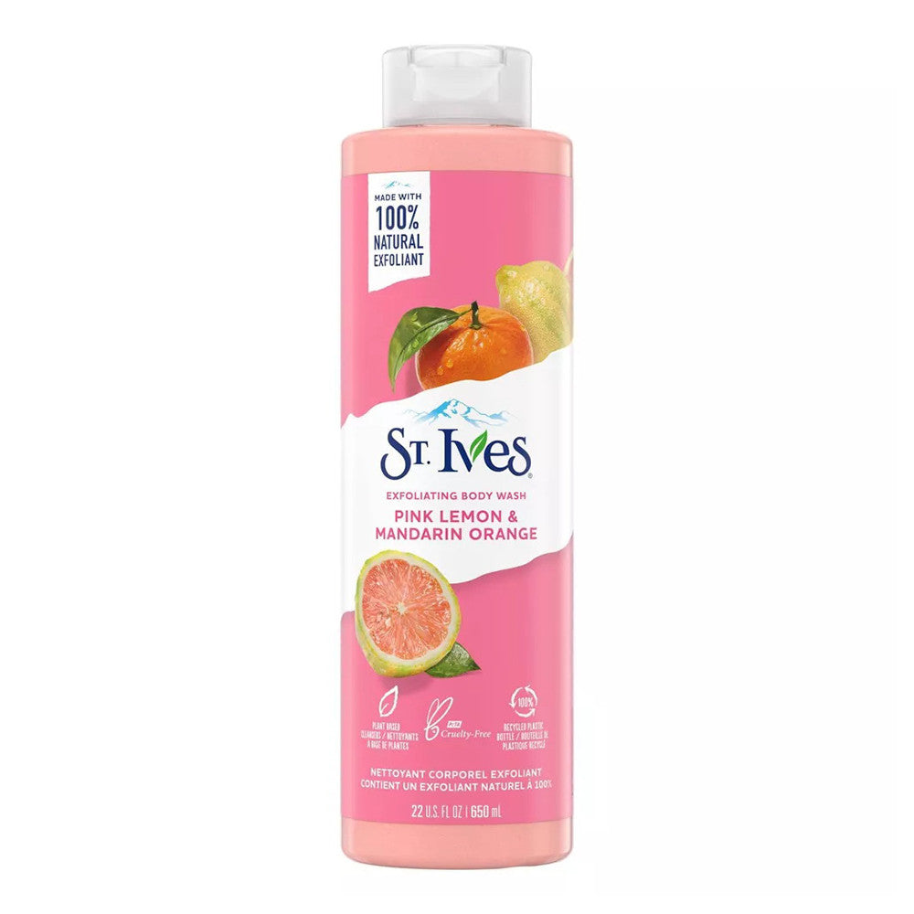 St. Ives Natural Body Wash Soap, Pink Lemon And Mandarin Orange, 22 Oz