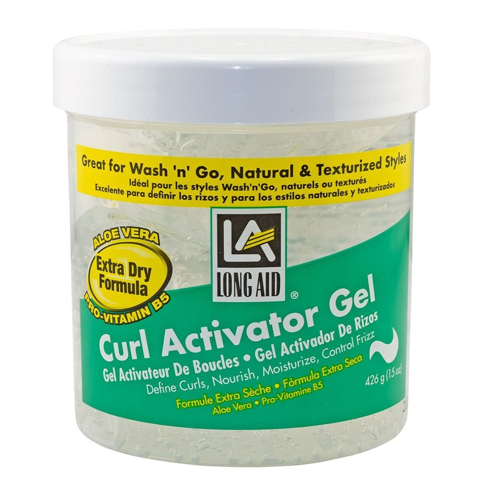 Long Aid Curl Activator Hair Styling Gel Extra Dry Formula Helps Dene and Moisturize Curls 15Oz (426g)