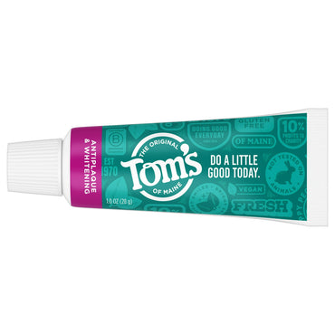 Toms Of Maine Natural Antiplaque And Whitening Toothpaste, Peppermint - 1 Oz