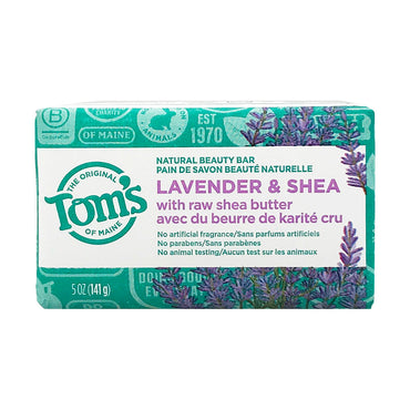 Toms of Maine Natural Bar Soap, Lavender & Shea with Raw Shea Butter, 5 Oz
