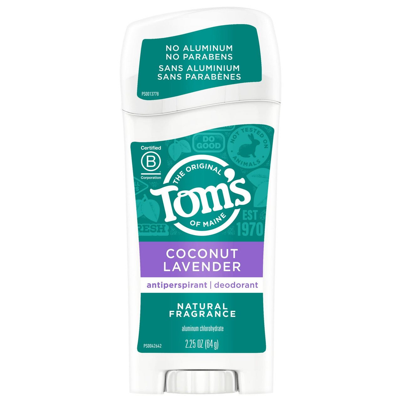 Womens Natural Stick Antiperspirant Deodorant Coconut Lavender By Toms Of Maine, 2.25 Oz