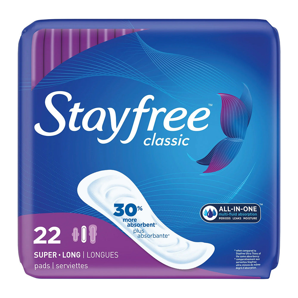 Stayfree Classic Super Long Pads 22Ea