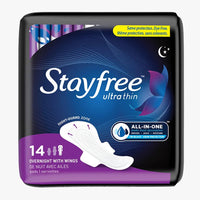 Stayfree Ultra Thin Overnight Pads with Wings, 14 ea