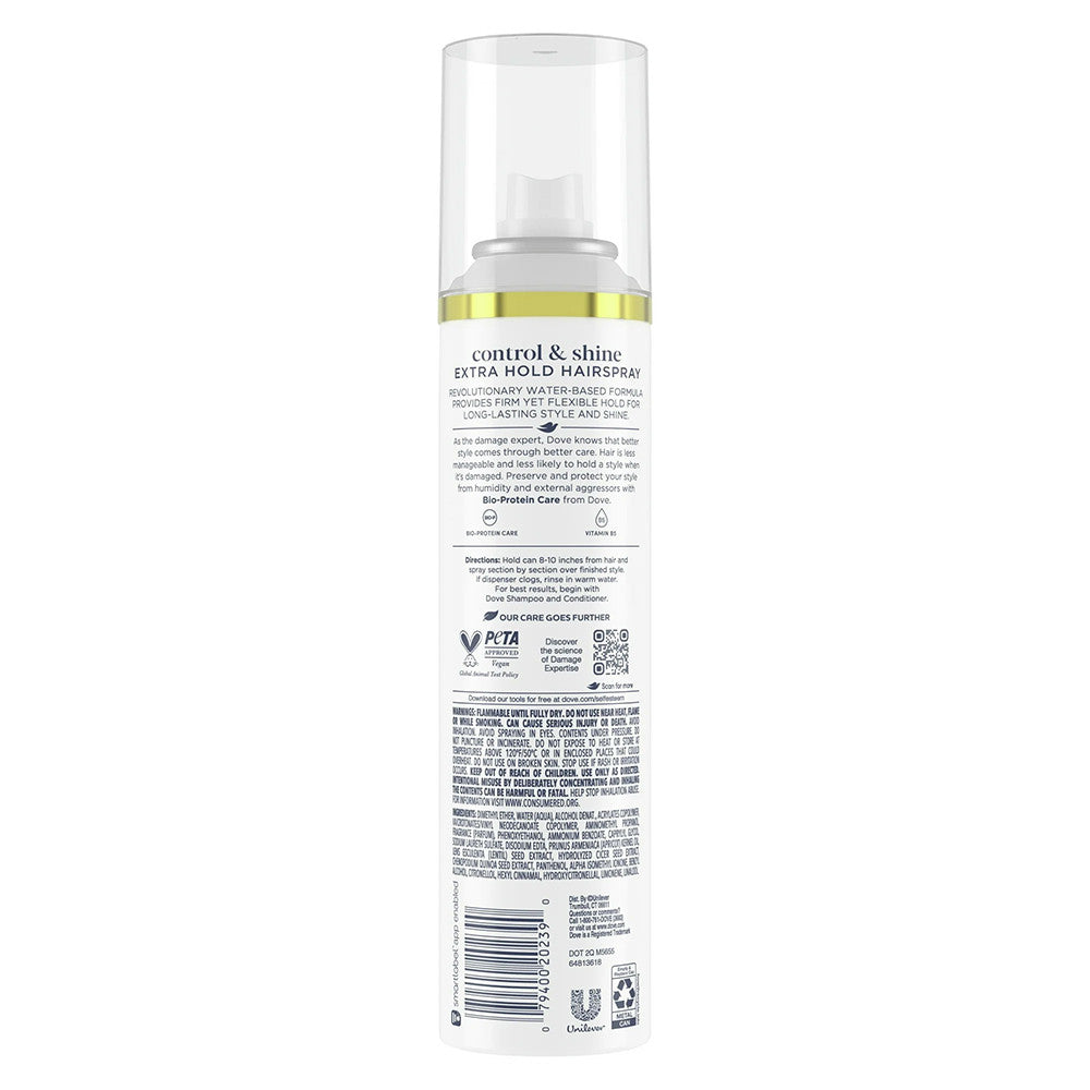 Dove Control And Shine Damage Expert Hairspray, Extra Hold - 7 Oz