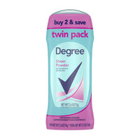 Degree Sheer Powder Anti Perspirant and Deodorant Women, Twin Pack, 2.6 Oz