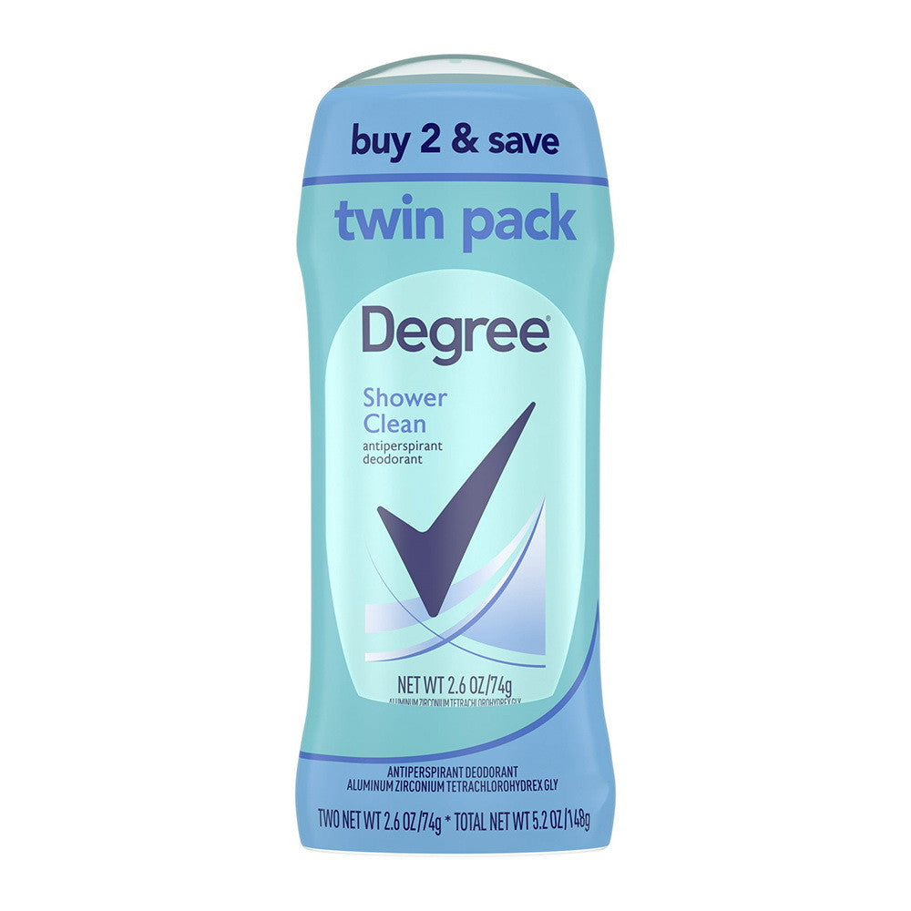 Degree Women Dry Protection Antiperspirant Deodorant Twin Pack, Shower Clean, 2.6 Oz
