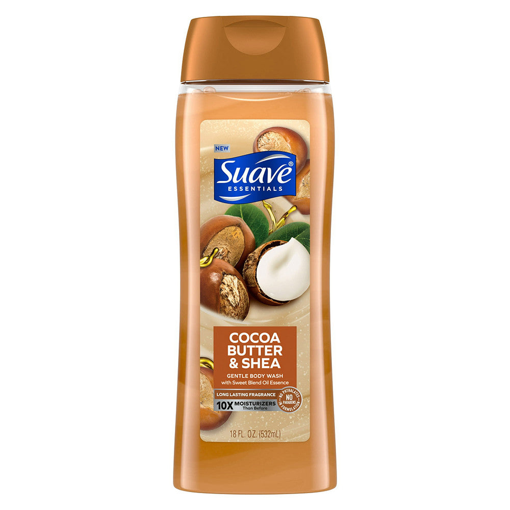 Suave Essentials Gentle Body Wash Cocoa Butter and Shea for all Skin Types, 18 Oz