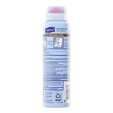 Suave Coconut Kiss Dry Spray Antiperspirant Deodorant, 3.8 Oz