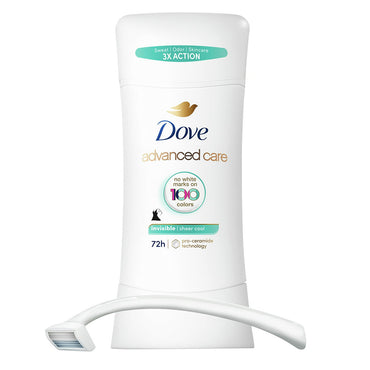 Dove Beauty Advanced Care Sheer Cool 72 Hour Invisible Antiperspirant And Deodorant, 2.6 Oz