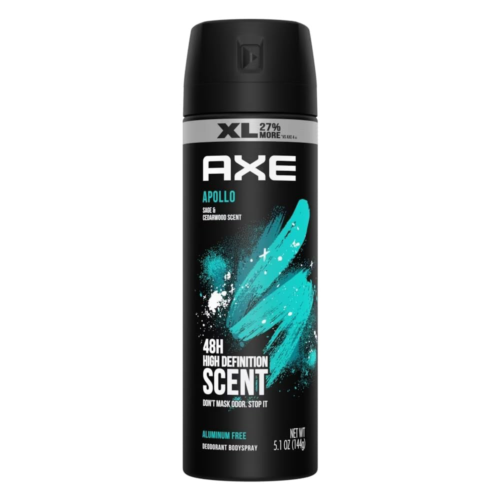 Axe Refreshes Apollo Sage and Cedarwood Deodorant Body Spray for Men 5.1Oz (144g)