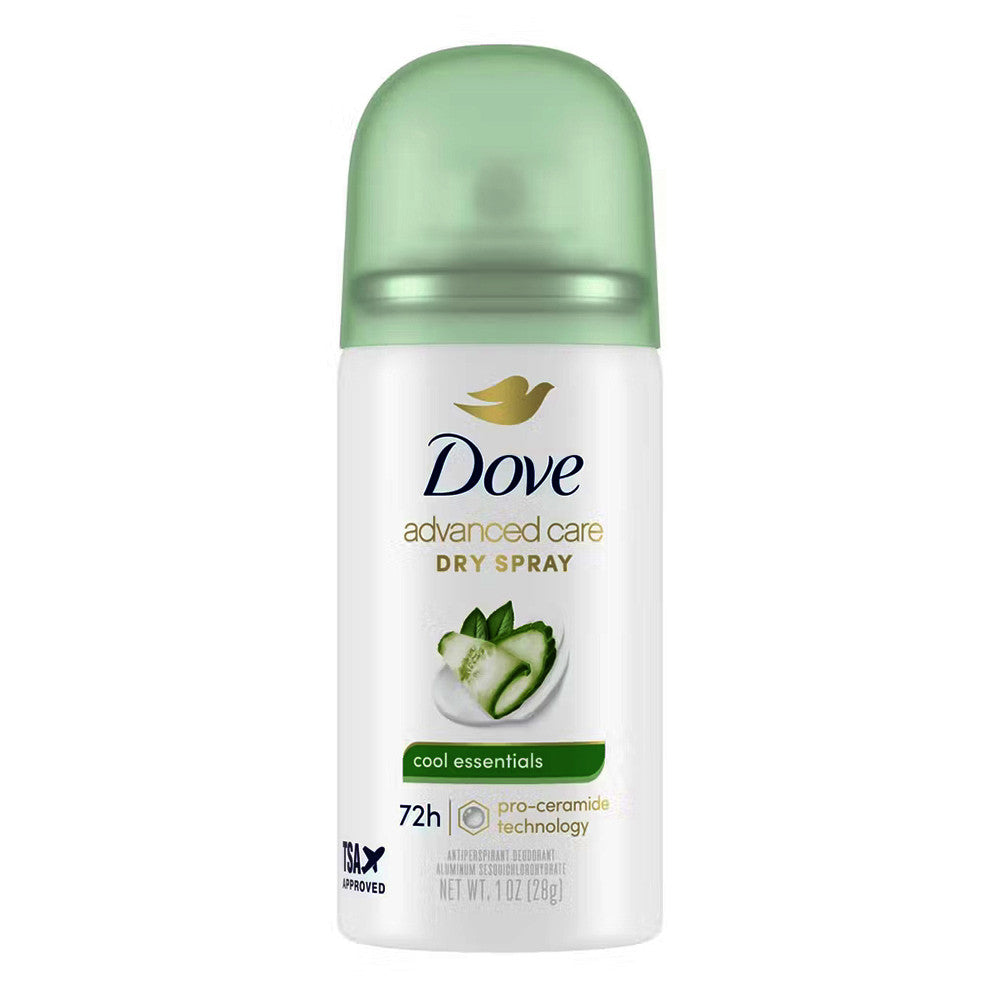 Dove Beauty Cool Essentials Antiperspirant Deodorant Dry Spray, Trial Size, 1 Oz