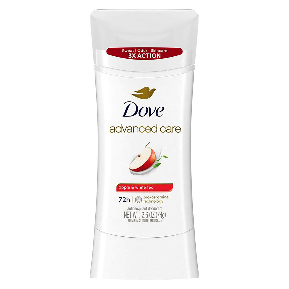 Dove Advanced Care Womens Antiperspirant Deodorant Stick, Apple and White Tea, 2.6 Oz