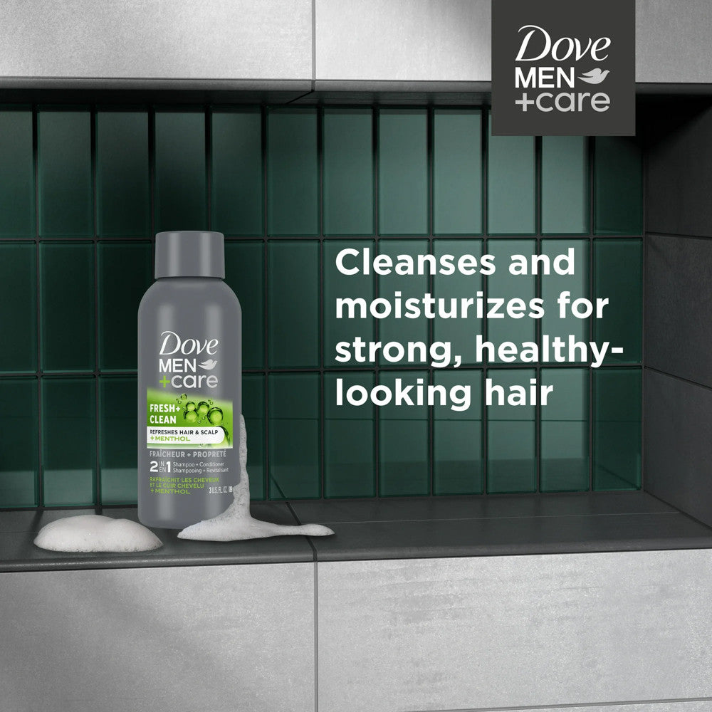 Dove Men+Care Fortifying 2-in-1 Shampoo & Conditioner Fresh and Clean Strengthen, 3 Oz