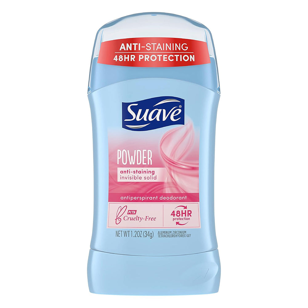 Suave Deodorant Invisible Solid Antiperspirant and Deodorant Stick for Women 1.2Oz (34g)