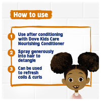 Dove Kids 2 in 1 Detangler and Refresher Hairspray with Coconut and Shea Butter, 8 Oz