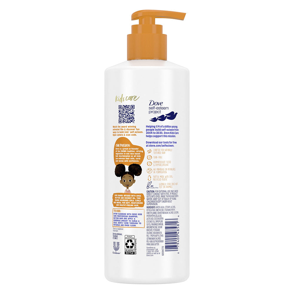 Dove Hair Love Kids Daily Nourishing Conditioner Curly Hair with Shea Butter and Coconut Oil, 17.5 Oz