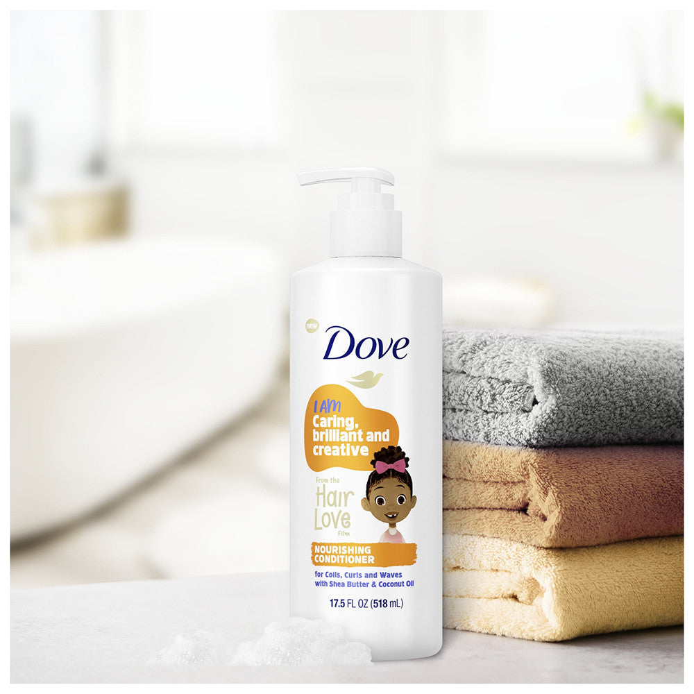 Dove Hair Love Kids Daily Nourishing Conditioner Curly Hair with Shea Butter and Coconut Oil, 17.5 Oz